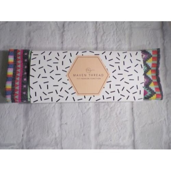 NEW Maven Thread 3" Wide Headband Aztec Navy Stripe 2 Pack Teens Gym Sports Yoga - Picture 4 of 4